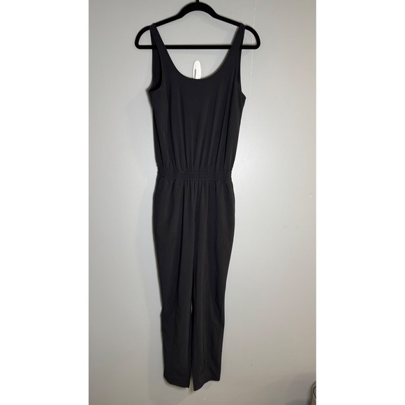 Athleta Pants - Athleta Black Sleeveless Scoop Neck Elastic Waist Tapered Leg Jumpsuit Size 4